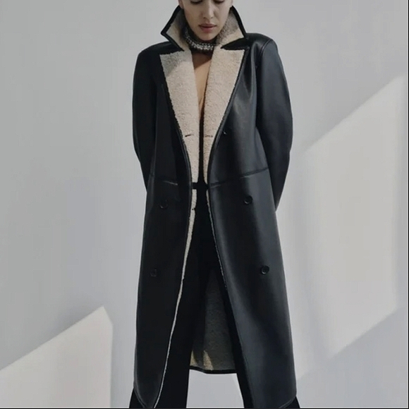 Jackets & Blazers - ZARA FAUX LEATHER DOUBLE FACED LONG COAT ✨️✨️✨️
